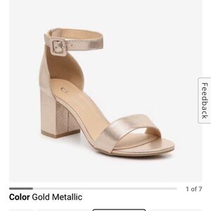 CL by Chinese Laundry Gold Block Heel Sandals
